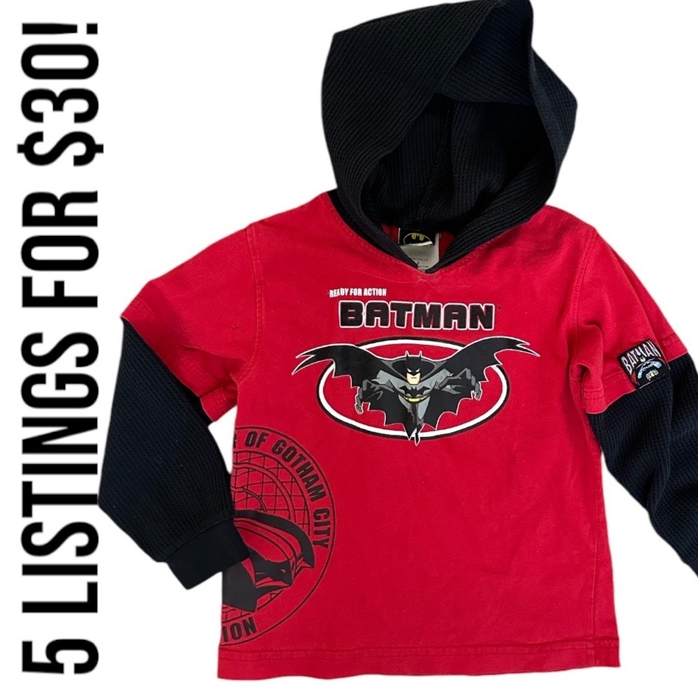 Batman 4T Toddler Boy Hoodie Long Sleeve Shirt